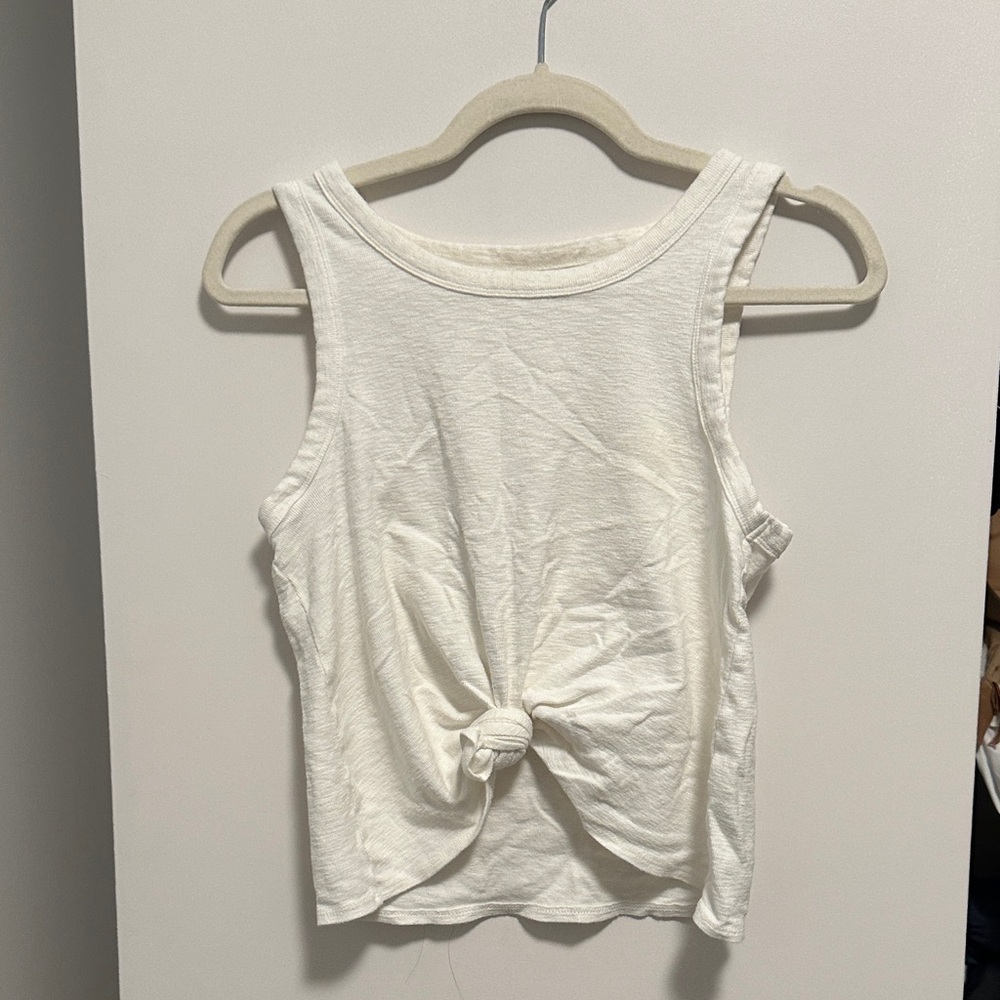 Madewell Cream Knot-Front Tank